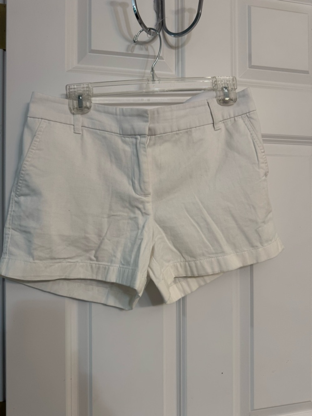 J. Crew White Cotton-Blend Chino Shorts